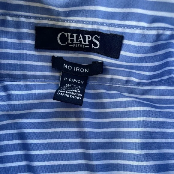 Chaps Petite Striped Button Down Blouse - Picture 4 of 4